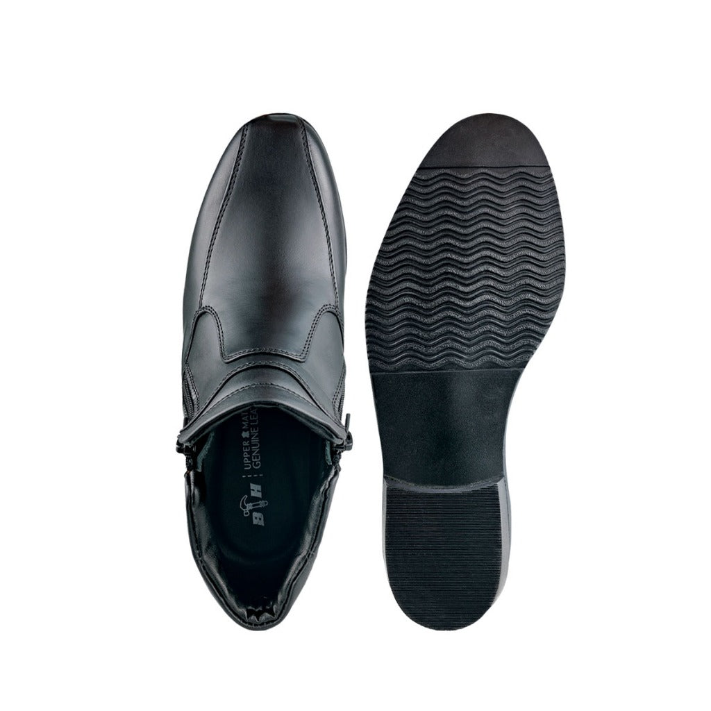 Black Hammer Women Formal Mid Cut with Double Zip Shoes BH3855-YM - BLACK SAFE OUTLET