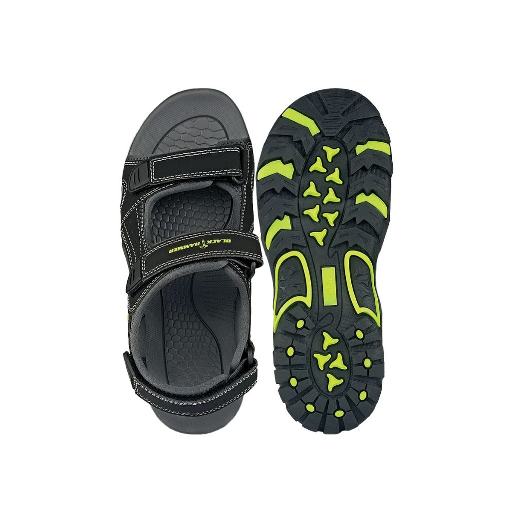 Black Hammer Men Walking Sandals YSE-26025 - BLACK SAFE OUTLET