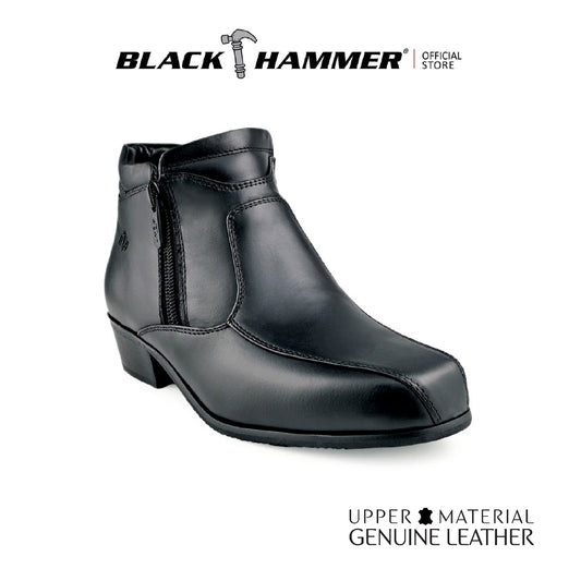 Black Hammer Women Formal Mid Cut with Double Zip Shoes BH3855-YM - BLACK SAFE OUTLET