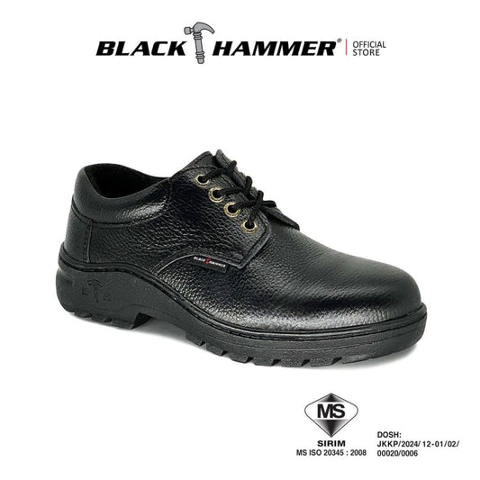 BH2331 Black & Lace up & Low cut Black Hammer  Men Safety Shoes,SIRIM & DOSH APPROVED,Black Hammer Safety Shoes Malaysia, Oil resistant & durable rubber outsole