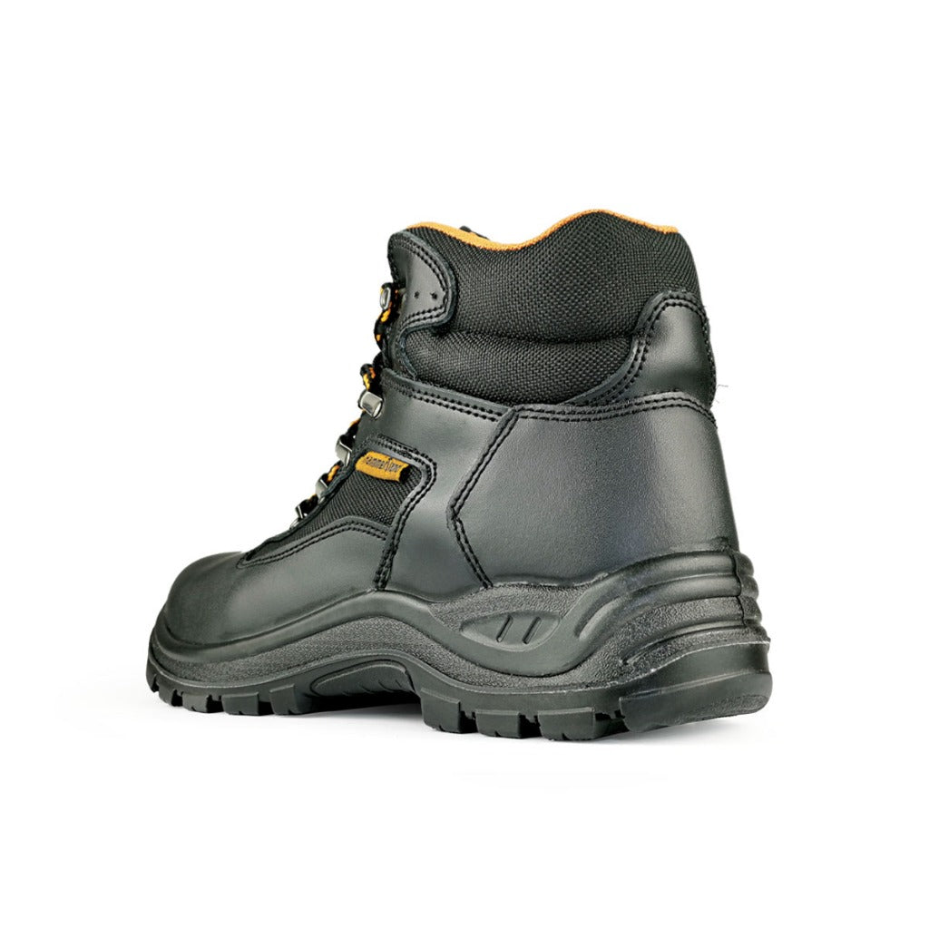 HAMMERLAND Men Mid Cut with Shoelace Safety Shoes HAM-3011 GK - BLACK SAFE OUTLET