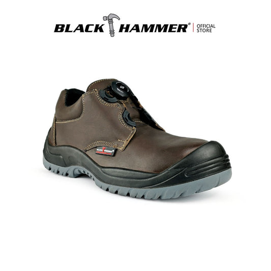Black Hammer Men Low Cut with Fastlock Safety Shoe BH-1505-BI - BLACK SAFE OUTLET