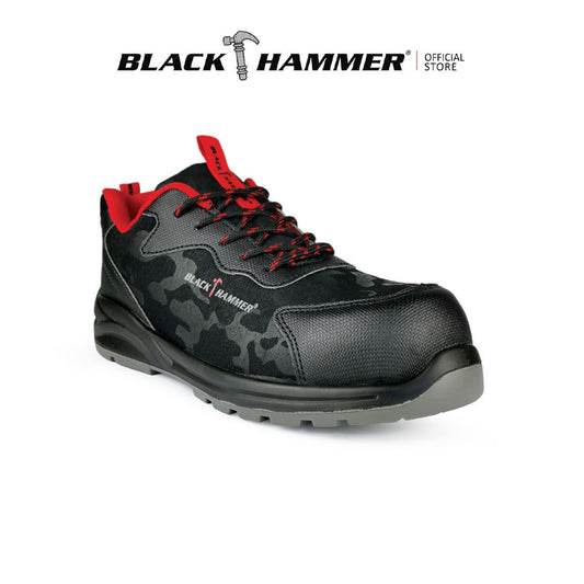 Black Hammer Men Sport Series Low Cut Safety Shoes BHS201627 - BLACK SAFE OUTLET