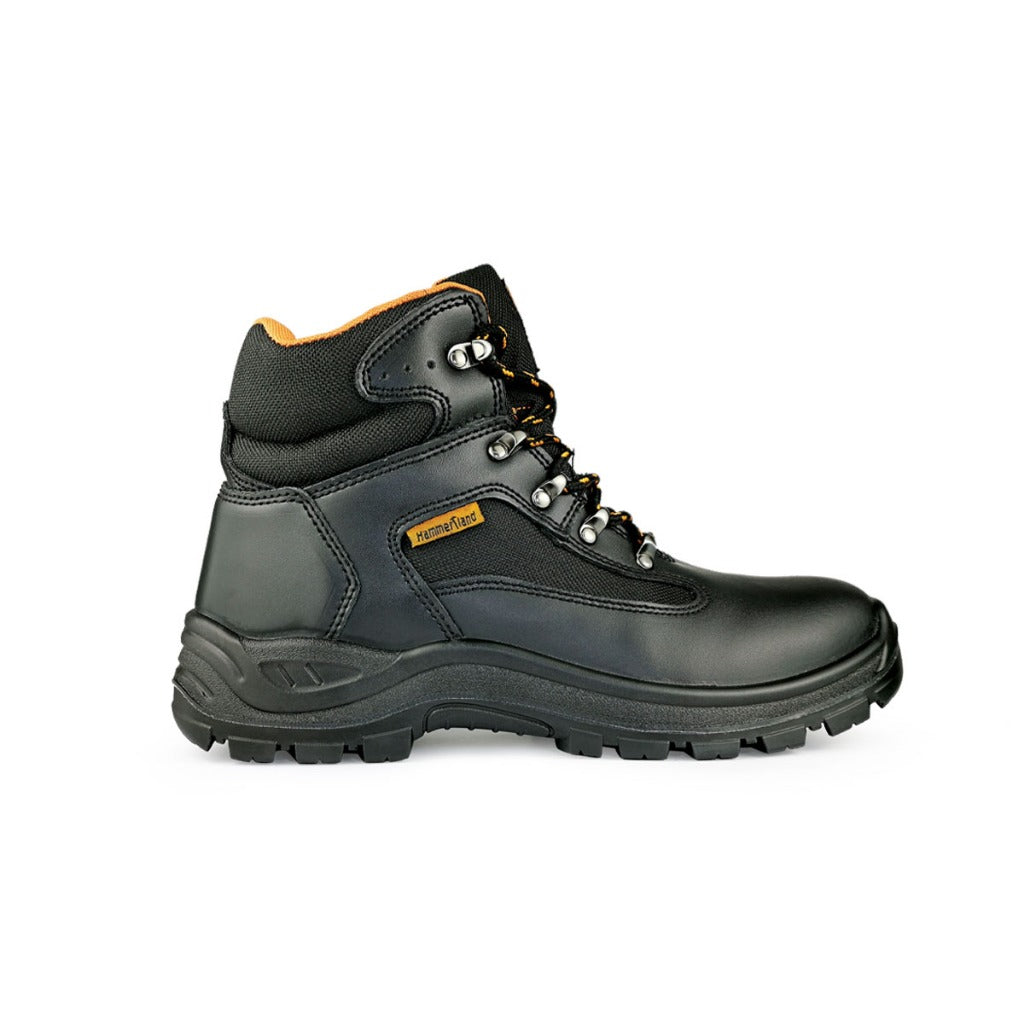 HAMMERLAND Men Mid Cut with Shoelace Safety Shoes HAM-3011 GK - BLACK SAFE OUTLET