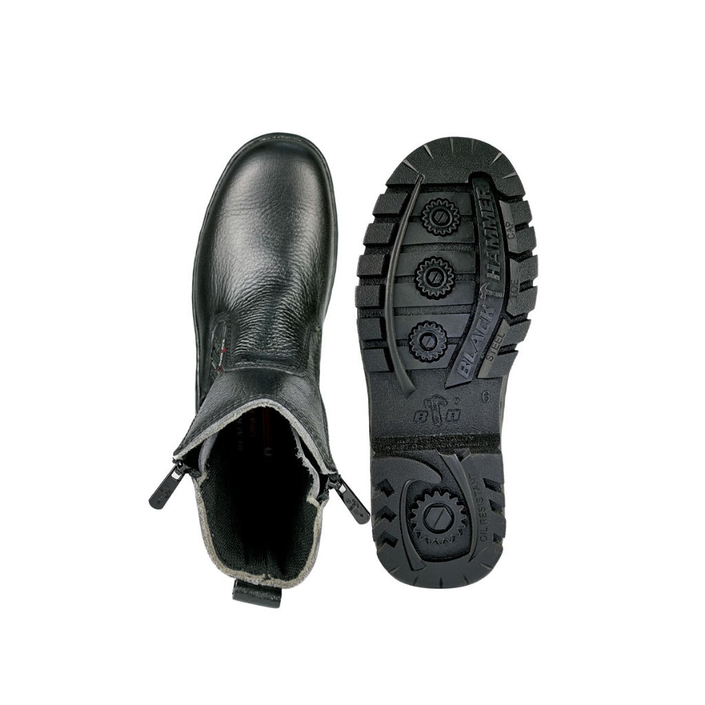 Black Hammer 2000 Series Mid Cut Safety Shoes BH 2333 (SIRIM APPROVED) - BLACK SAFE OUTLET