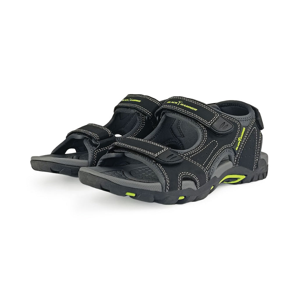 Black Hammer Men Walking Sandals YSE-26025 - BLACK SAFE OUTLET