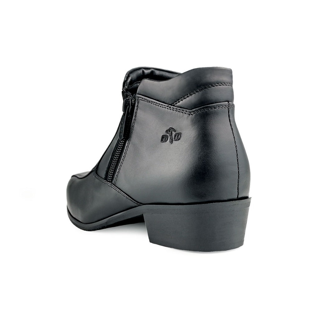 Black Hammer Women Formal Mid Cut with Double Zip Shoes BH3855-YM - BLACK SAFE OUTLET
