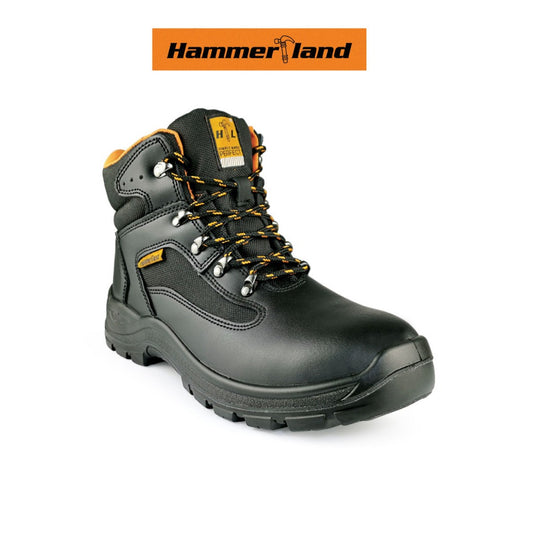 HAMMERLAND Men Mid Cut with Shoelace Safety Shoes HAM-3011 GK - BLACK SAFE OUTLET