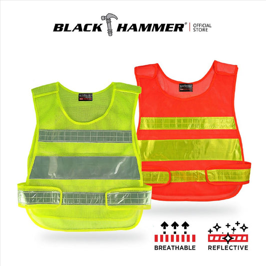 Black Hammer High Visibility Reflective Safety Vest A - BLACK SAFE OUTLET