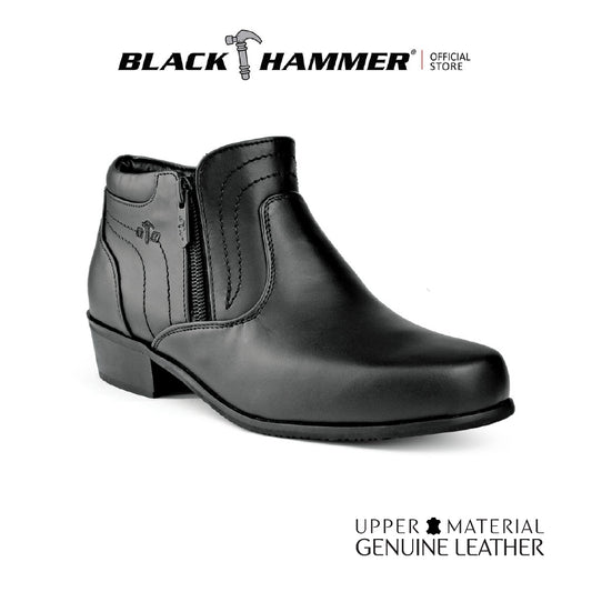 Black Hammer Women Formal Mid Cut with Double Zip Shoes BH3854-YM - BLACK SAFE OUTLET