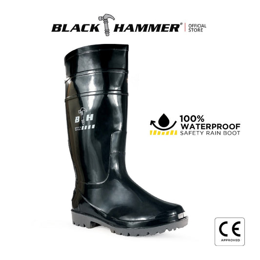 Black Hammer Safety Rain Boots 35cm BH(LL4)