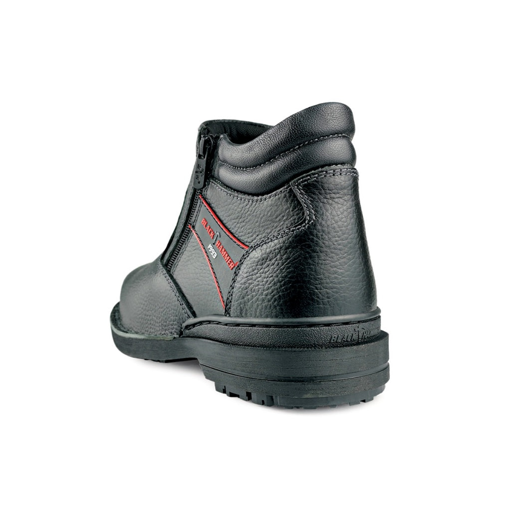 Black Hammer Men Mid Cut with Double Zip Safety Shoe BHS26618 - BLACK SAFE OUTLET