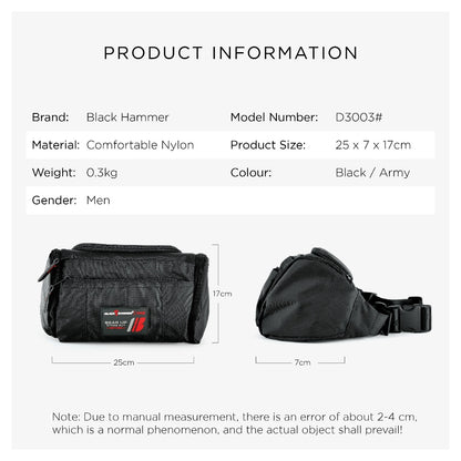 Black Hammer Men Waist Bag D3003