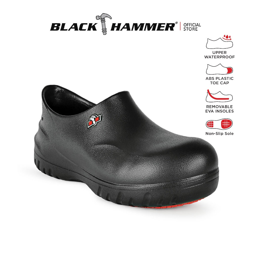 Black Hammer Safety Clogs with Toe Cap BHC-S077(T)