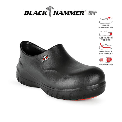 Black Hammer Safety Clogs with Toe Cap BHC-S077(T)