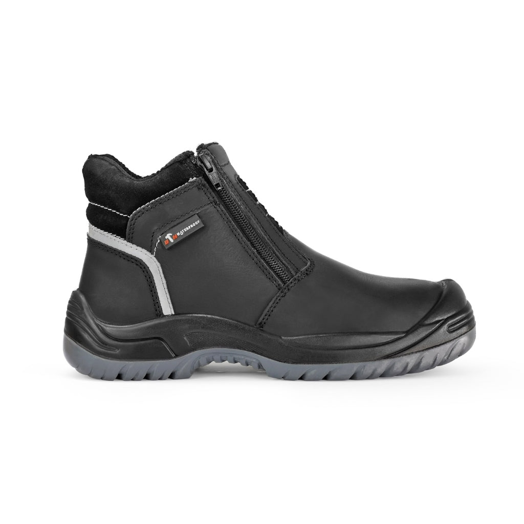 Black Hammer Men Mid Cut with Double Zip Waterproof Safety Shoe BH2993-791