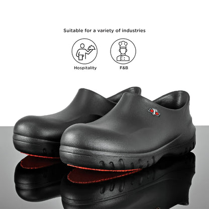 Black Hammer Safety Clogs with Toe Cap BHC-S077(T)