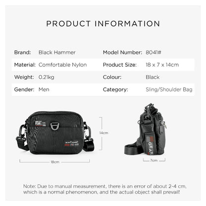 Black Hammer Men Waist Bag 8041