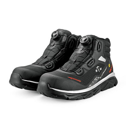 BLACK HAMMER Pro Series Men Mid Cut Waterproof ESD Extralight Safety Shoe BHS-22004