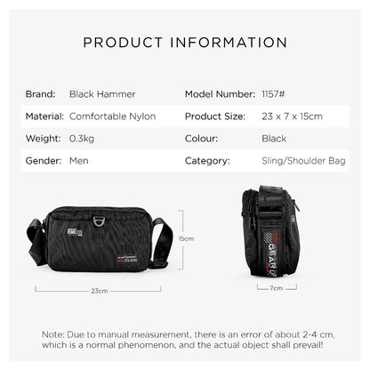 Black Hammer Men Waist Bag 1157
