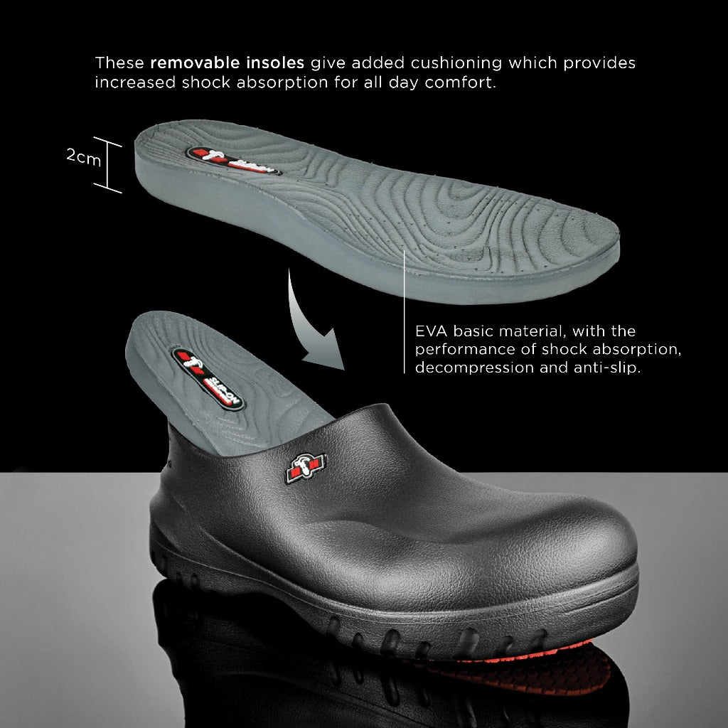 Black Hammer Safety Clogs with Toe Cap BHC-S077(T)