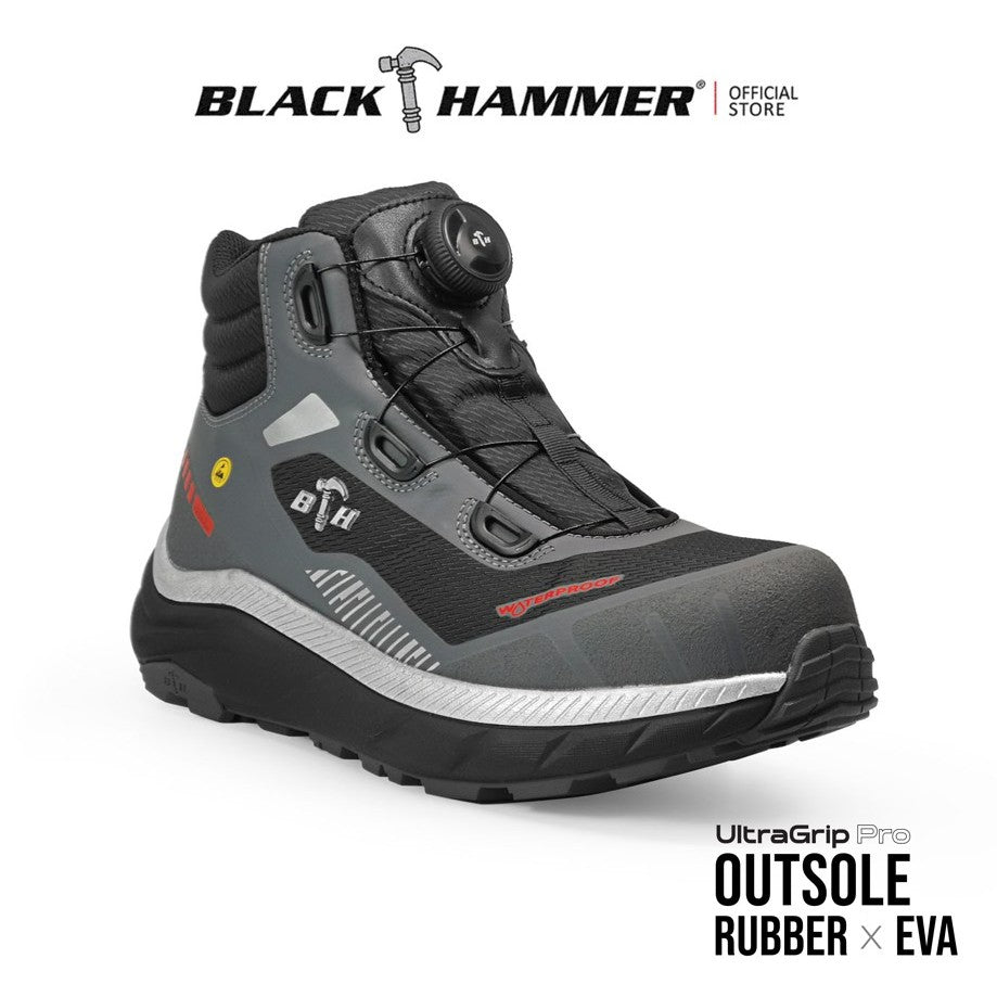Black Hammer Pro Series Men Mid Cut Waterproof ESD Extralight Safety Shoe BHS-22004
