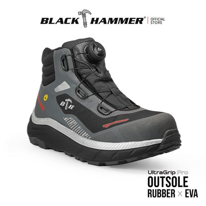 Black Hammer Pro Series Men Mid Cut Waterproof ESD Extralight Safety Shoe BHS-22004