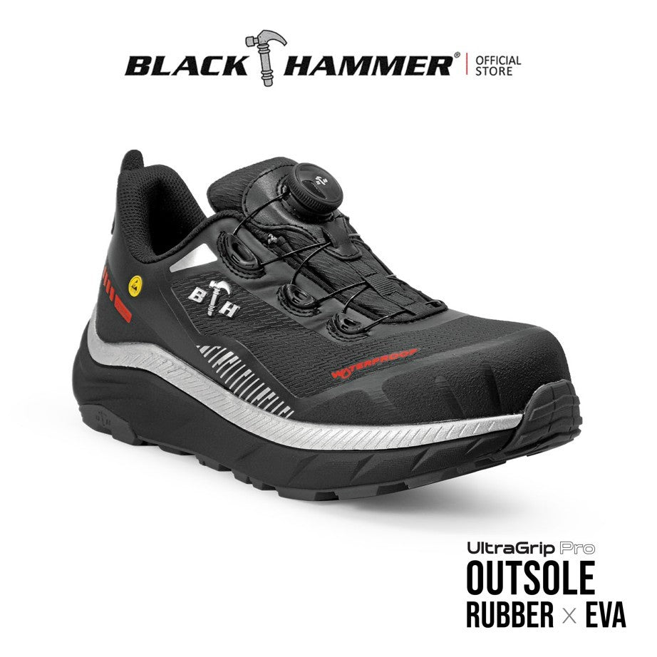 BLACK HAMMER Pro Series Men Low Cut Waterproof ESD Extralight Safety Shoe BHS-22003