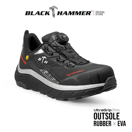 BLACK HAMMER Pro Series Men Low Cut Waterproof ESD Extralight Safety Shoe BHS-22003