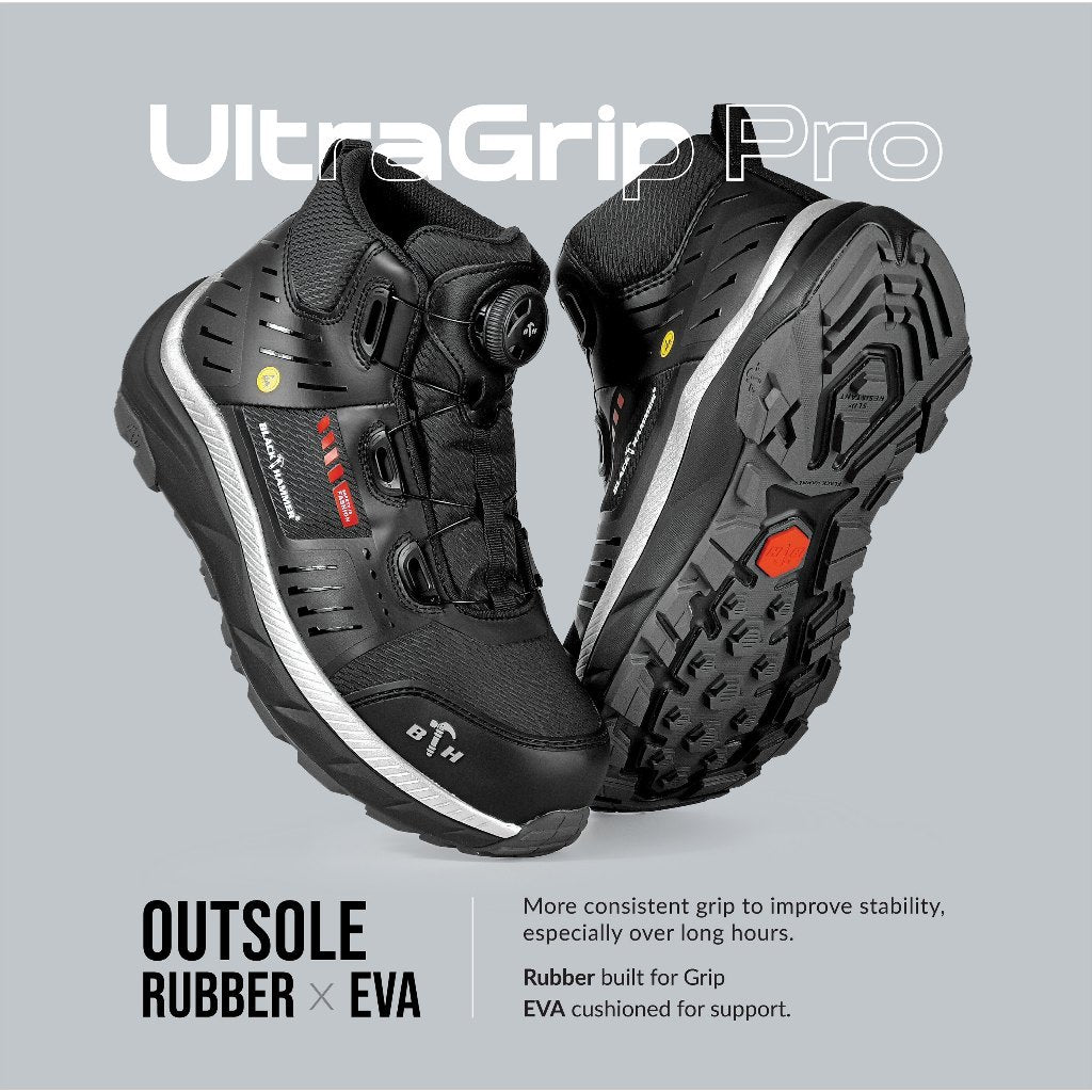 Black Hammer UltraGrip Pro Series Men Mid Cut Safety Shoe BHS-22006