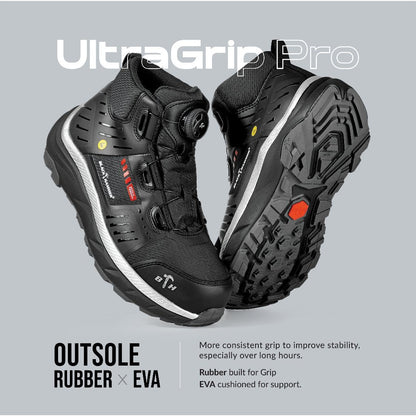 Black Hammer UltraGrip Pro Series Men Mid Cut Safety Shoe BHS-22006