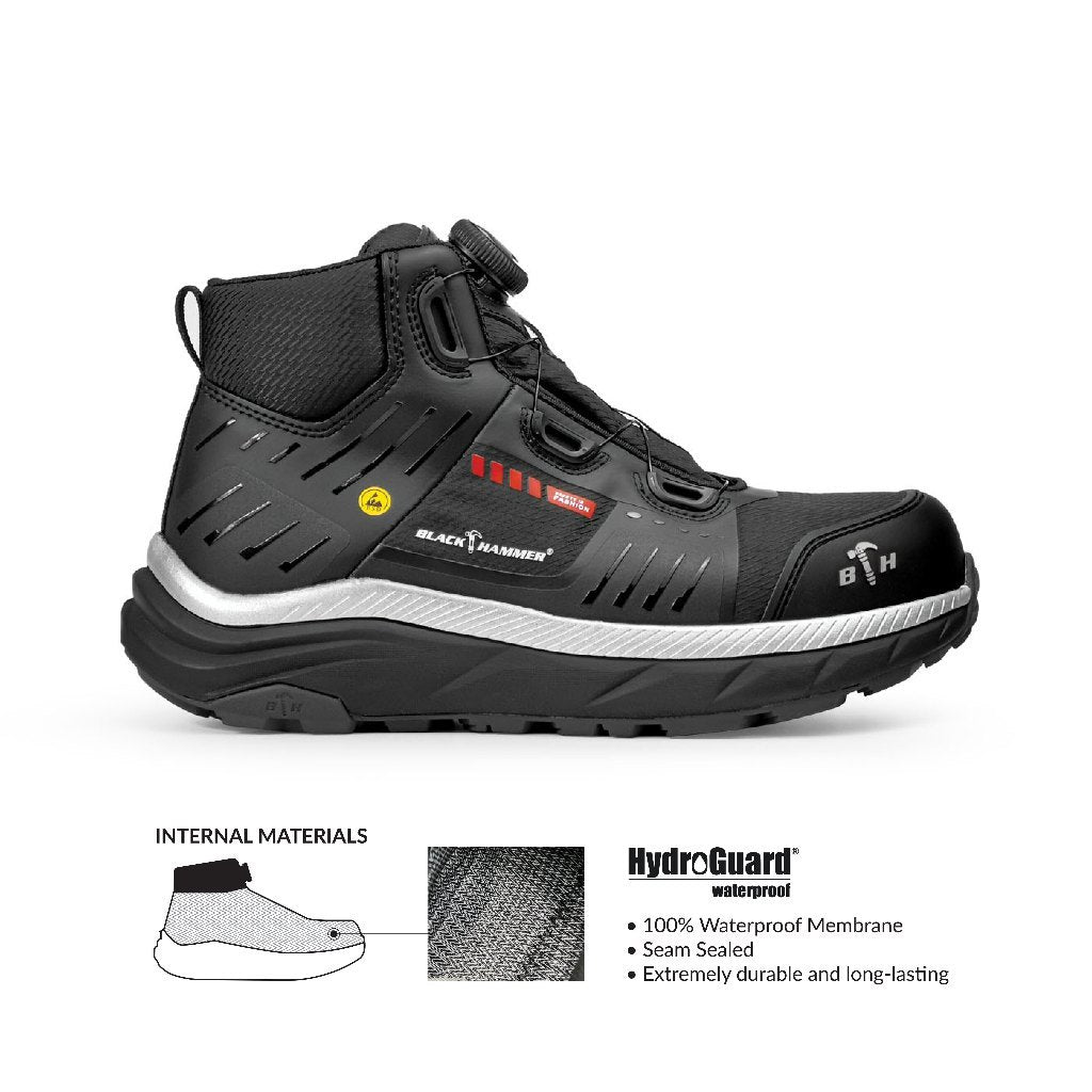 Black Hammer UltraGrip Pro Series Men Mid Cut Safety Shoe BHS-22006