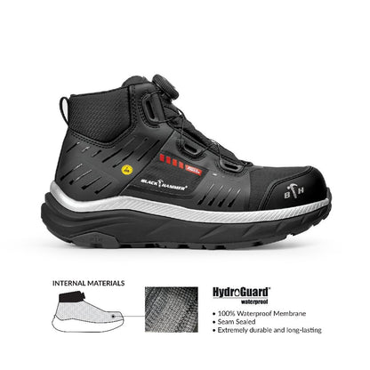 Black Hammer UltraGrip Pro Series Men Mid Cut Safety Shoe BHS-22006
