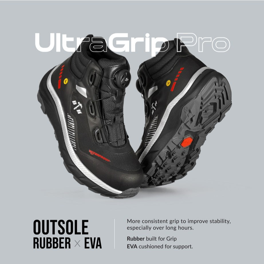 Black Hammer Pro Series Men Mid Cut Waterproof ESD Extralight Safety Shoe BHS-22004