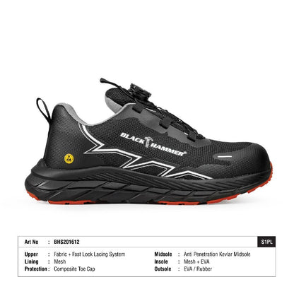 Black Hammer Low Cut with Fastlock ESD Safety Shoe BHS-201612