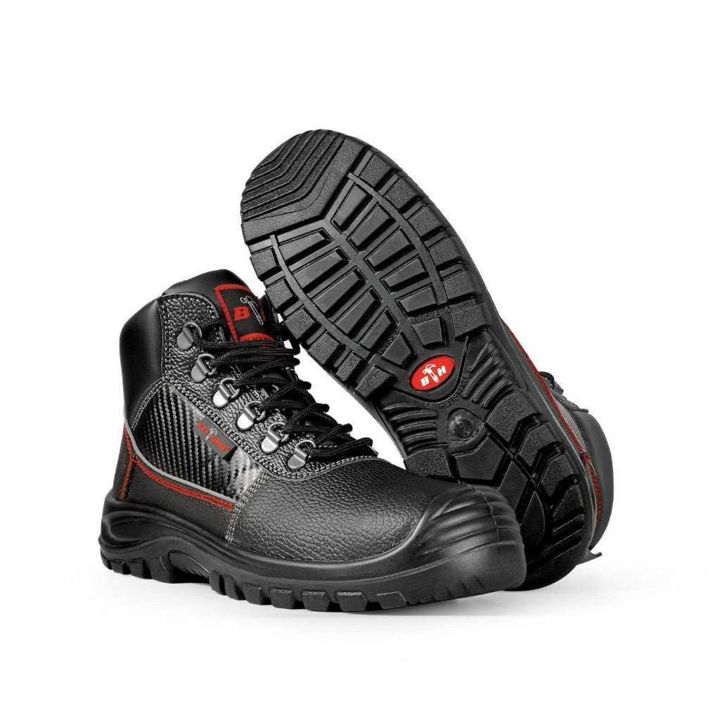 Black Hammer Men Mid Cut with Shoelace Safety Shoes BHS-201610
