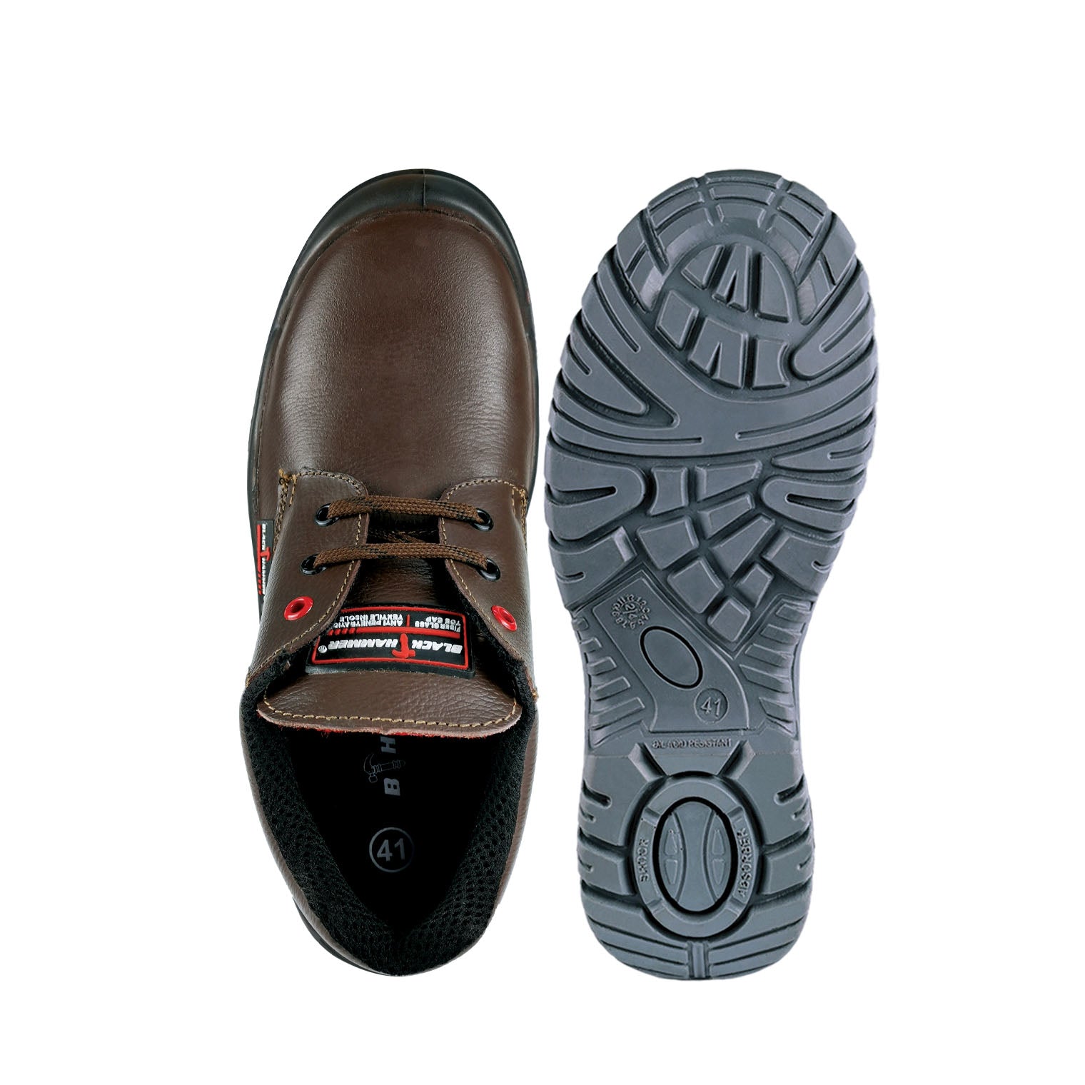 Black Hammer Men Low Cut with Shoelace Safety Shoe BH-1506-BI - BLACK SAFE OUTLET