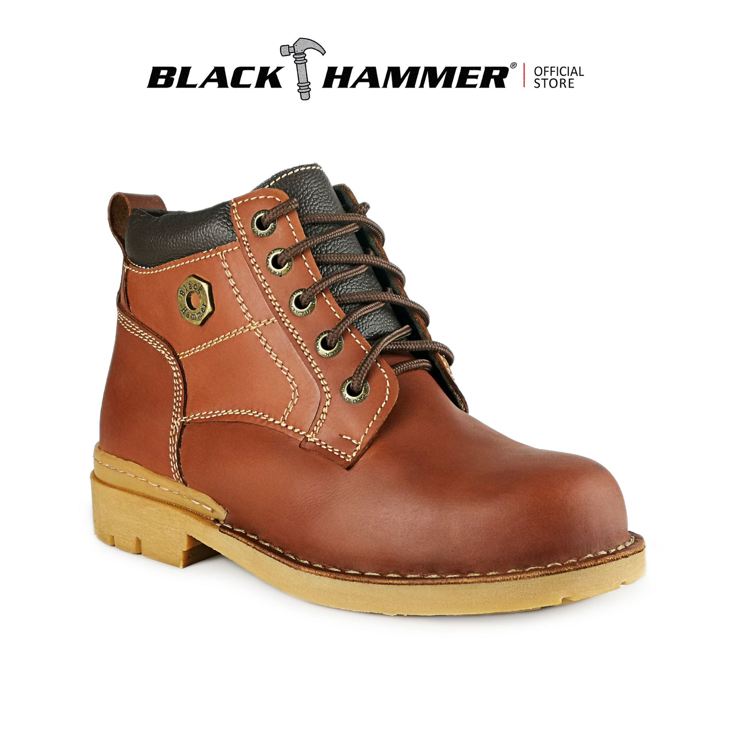 Black Hammer Men 4000 Series Mid Cut Safety Shoes BH 4893 - BLACK SAFE OUTLET