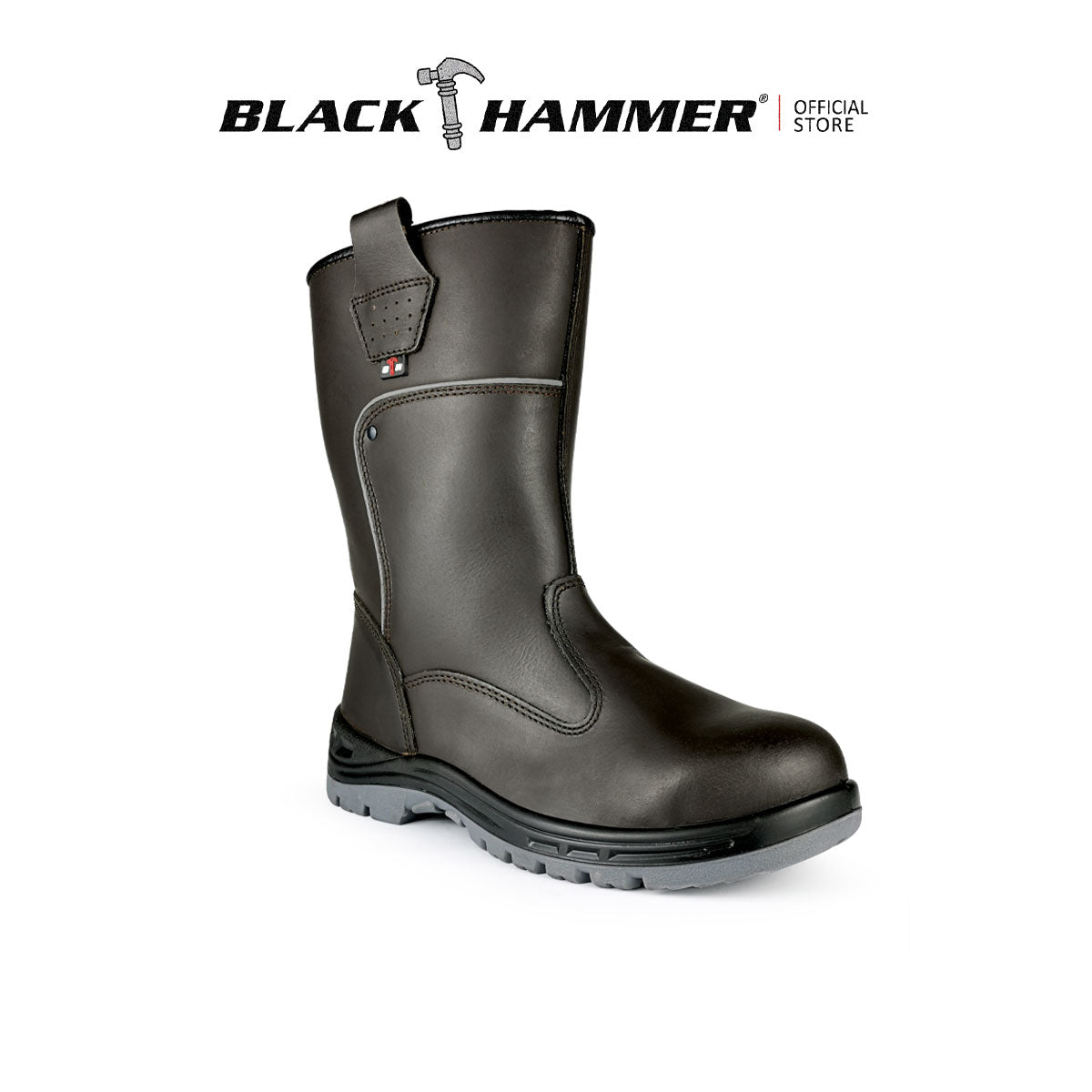 Black Hammer Men High Cut Slip On Safety Shoes BH-501-SR - BLACK SAFE OUTLET