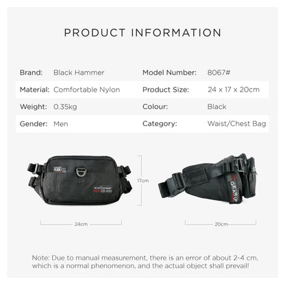Black Hammer Men Waist Bag 8067