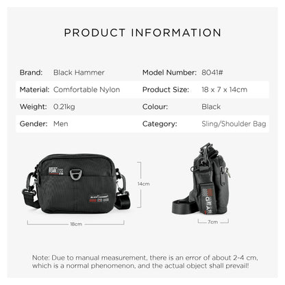 Black Hammer Men Waist Bag 8041
