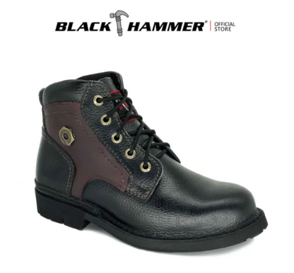 Black Hammer Men 4000 Series Mid Cut Safety Shoes BH4683 - BLACK SAFE OUTLET