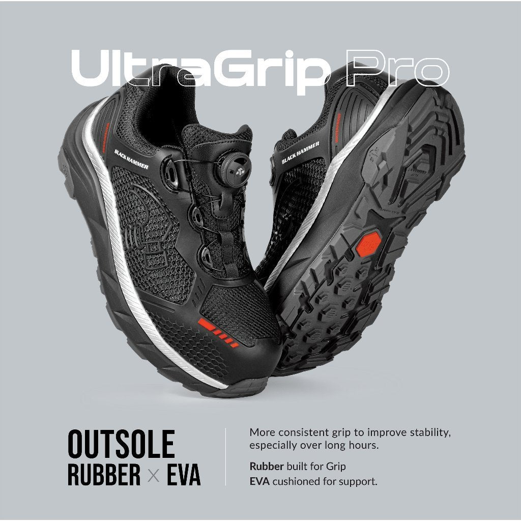 Black Hammer UltraGrip Pro Series Men Low Cut Safety Shoe BHS-22005