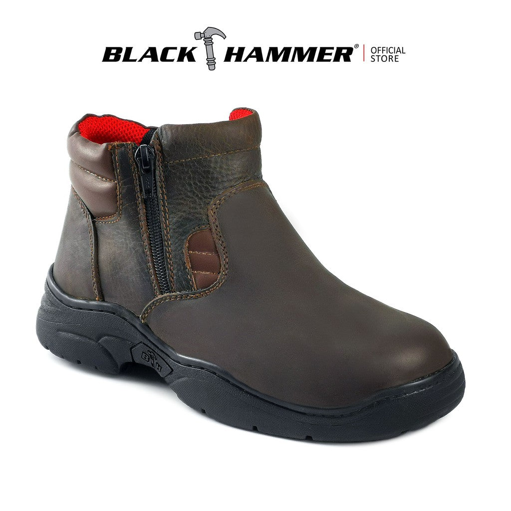 Black Hammer Women Mid Cut with Double Zip Safety Shoes BH3886