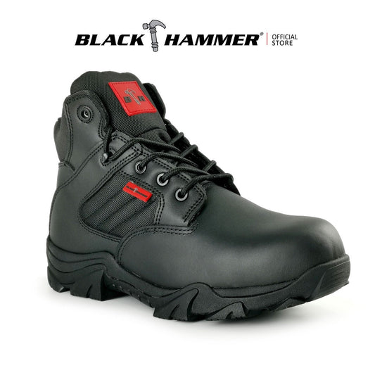 Black Hammer Men Mid Cut with Shoelace Safety Shoes BHS201619