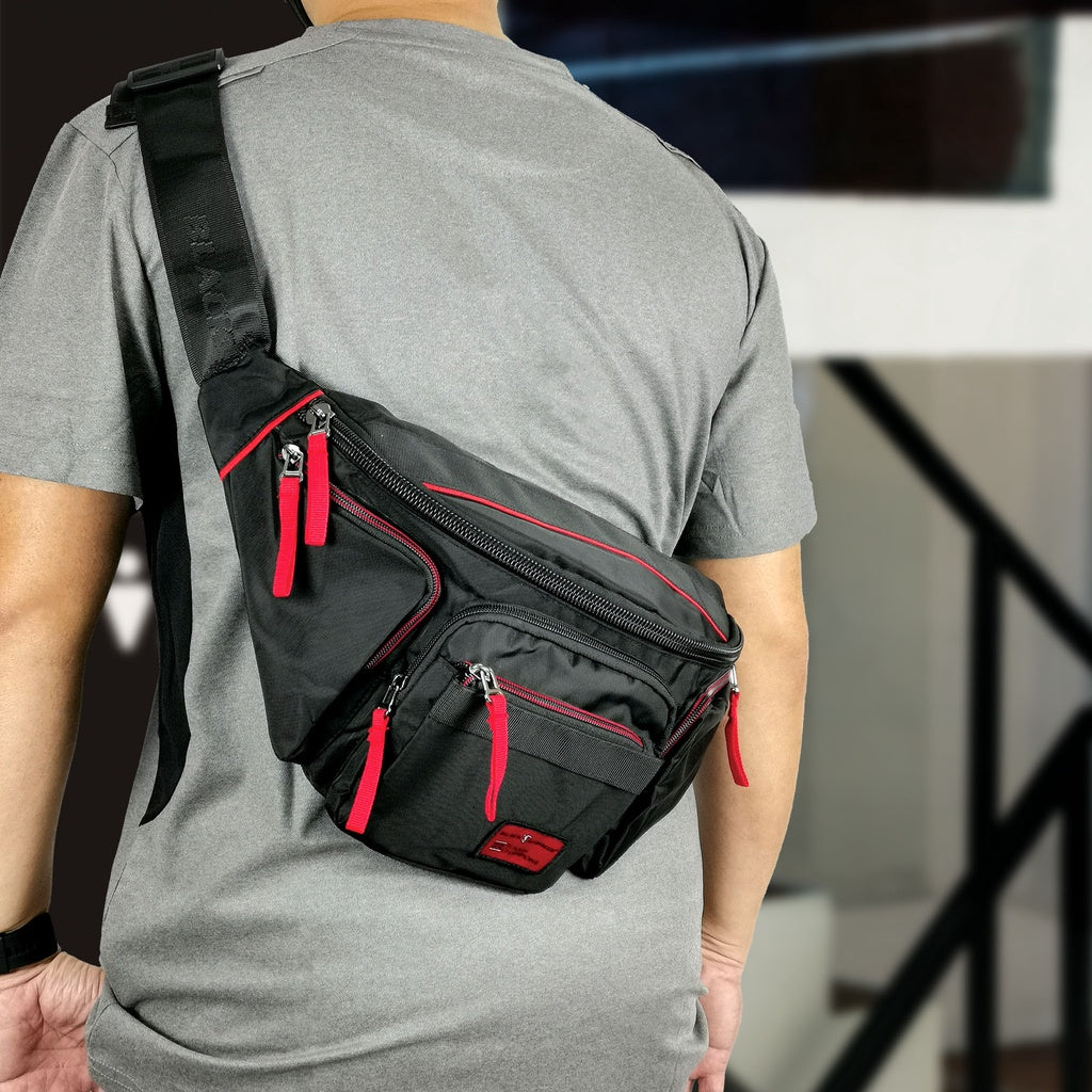 Black Hammer Men Waist Bag RG010 - BLACK SAFE OUTLET