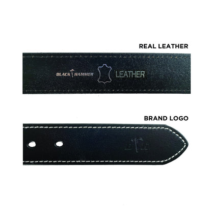 Black Hammer Men Genuine Leather Belt - BHB21002