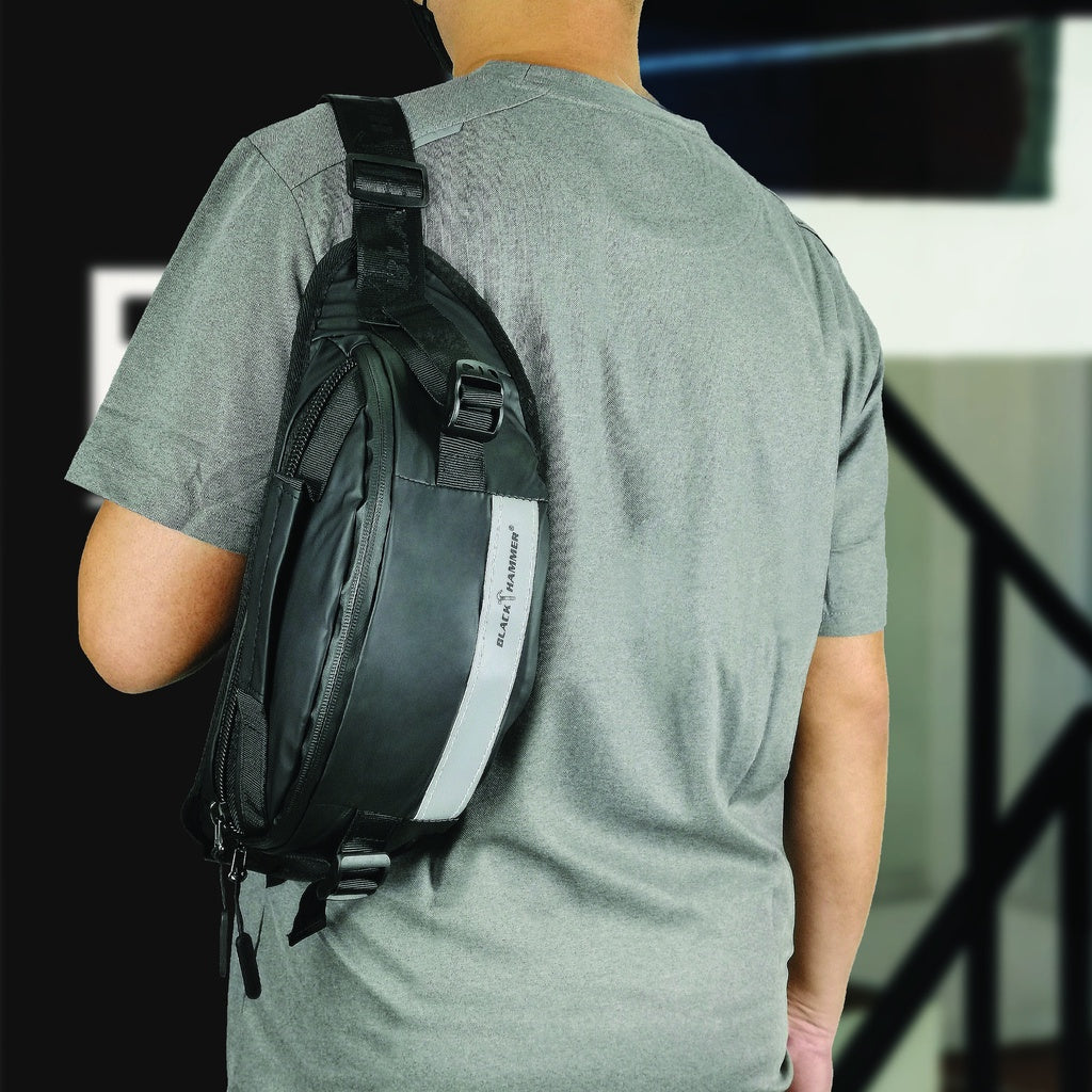 Black Hammer Men Water Resistant Waist Bag RG014 - BLACK SAFE OUTLET