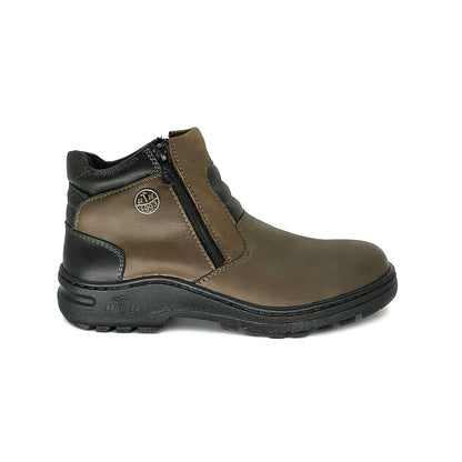 Black Hammer Mid Cut Double Zip Safety Shoes Genuine Leather Oil Resitant Nail proof work boots