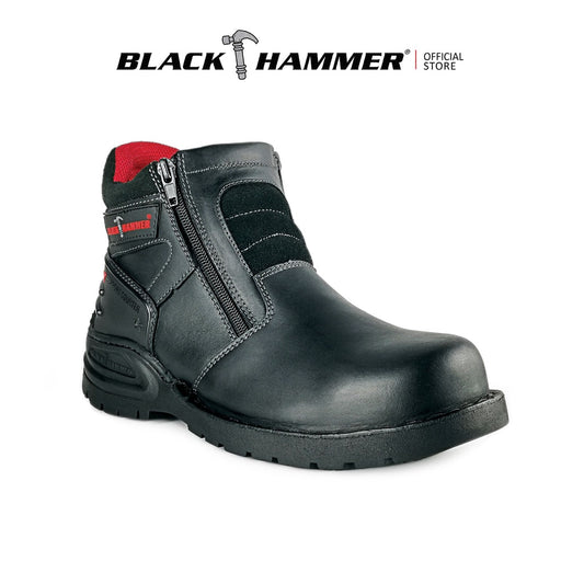 Black Hammer Men 5000 Series Mid Cut with Double Zip Safety Shoes BH5104